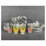 Glass Juicer with Pitcher and glass Cups