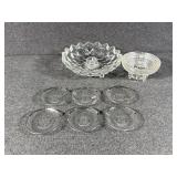 Clear Glass Bobeche (6) Round Footed Bowl