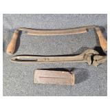 Fence Stretcher, Draw Knife, Splitting Wedge