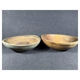 Large Primitive Wooden Bowls (2)