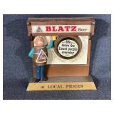 Blatz Beer Barrel Light-Up Advertising Back Bar