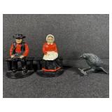 Cast Iron Amish Man and Woman Bookend or