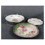 MZ Austria Floral Plate, Porcelain Cabinet