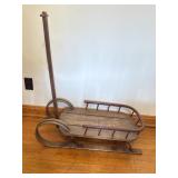 Wood And Metal Runner Snow Sled