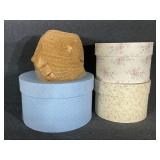 Hat Boxes (3), Brown Lace Bucket Hat