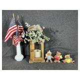 Wood Lantern,Teddy Bear Figurines,Hobnail Bud Vase