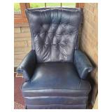 Blue Pleather Arm Chair