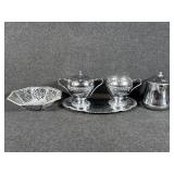 Silver Plated Creamer and Sugar Pitcher Set,