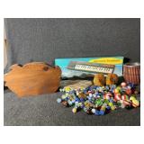 Glass Marbles, Wooden Shoes, Electronic Keyboard