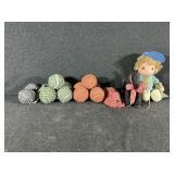 Precious Moments Doll, Gingham Rag Balls 12