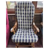 Wooden Rocking Chair with Upholstered Cushions