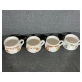 Soup Mugs With Recipe's Set of 4
