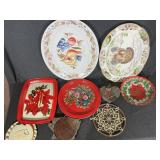 Assorted Trays Melamine, Metal & Plastic