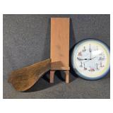 Lighthouse Clock, Wooden Knick Knack Shelf