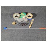 Tape, Safety Glasses(2), Brinks Padlock, Magnet