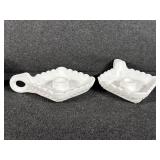 Hobnail Milk Glass Finger Loop Candle Holder (2)
