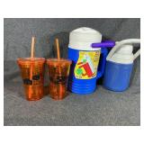 Igloo 1/2G Pitcher, Coleman Beverage Jug, Tumblers