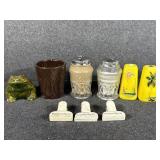 Glass Salt and Pepper Shakers Set, Hand Painted