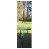 Glass Top Patio Table with Umbrella
