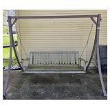 Patio Swing with Wooden Swing
