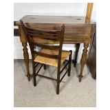 Flip-Top Writing Desk w/ Whicker Seat Chair