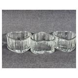 Glass Heart Shaped Dishes (3)