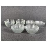 Pyrex Glass Bowls (8) Clear Frosted Bowls (12)