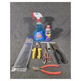 Glass Cleaner, Tin Snips, Shears, Pliers, Cable