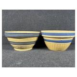 Yellow Ware Mixing Bowls (2)