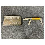 Winchester Folding Pocket Knife & Belt Buckle