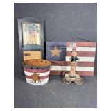 Handcrafted Folk Art Figure of Uncle Sam, Old