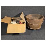 Cast Iron Cauldron, Box of Assorted Keys