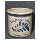 Breckenridge Mi, Stoneware Crock with Cobalt Blue