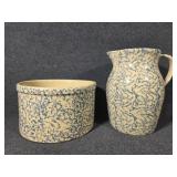 Robinson Ransbottom Blue Spongeware Pitcher and