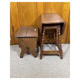 Wooden Shoe Shine Box, Round Drop Leaf Table