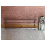 Wooden Wall Hanging Plate Shelf, Metal Lantern
