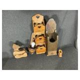 Wooden Wall Organizers,Wood Bear Figure,Sconce