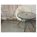Glass Top Patio Table, Metal Patio Table