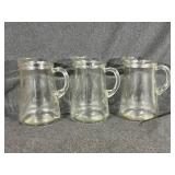 Matching Clear Glass Water Pitchers (3)