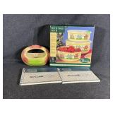 6PC Enamel Bowl Set, Pottery Basket Planter