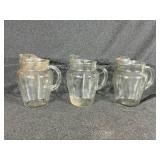Matching Clear Glass Pitchers (3)