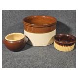 Roseville 2 Toned Crock, Small Crocks(2)