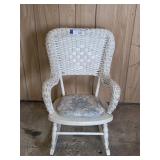 White Wicker Kids Rocking Chair