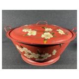 Red Floral Tin