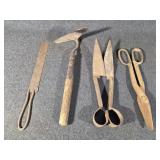 Tin Shears, Antique Sheep Shears, Quaker S