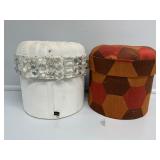 Fabric Storage Box with Clear Crystals, Orange