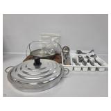 Stainless Steamer, Beverage Serving Tray, Cutlery