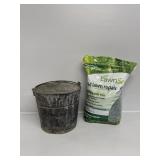 Metal Bucket With Grass Seed Dense Seed Mix
