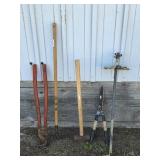 Sledgehammer, Loppers, Tall Sprinkler, Bolt Cutter