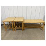 Bamboo Coffee Table and End Tables (2)